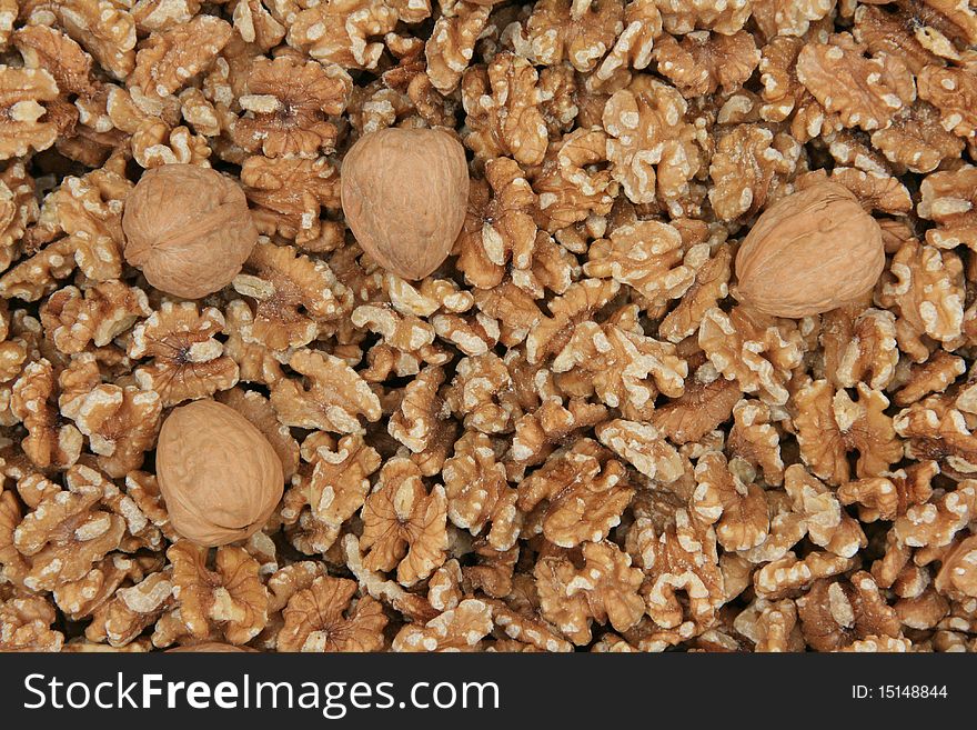 Background of peeled natural walnut. Background of peeled natural walnut