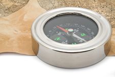 Map And Compass Royalty Free Stock Image Map And Compass Royalty Free Stock Image