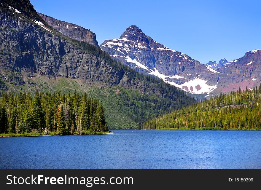Scenic landscape of Swift current lake in Montana. Scenic landscape of Swift current lake in Montana