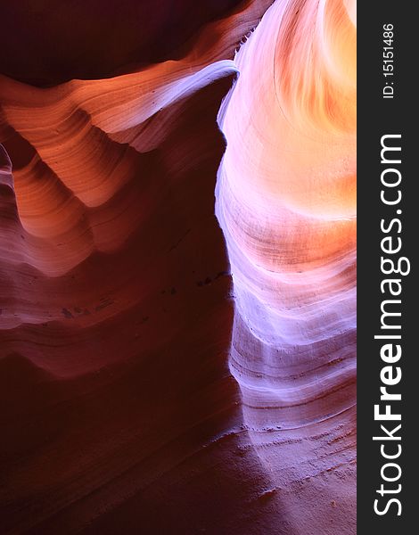 Natural sculpture Antelope canyon Arizona mountain cliff sand colors relief