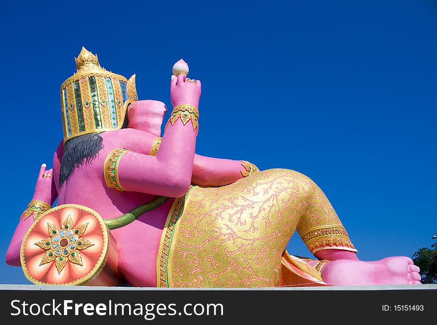 The  back of Indian Statue, at the Landmarks of Bangkok. The  back of Indian Statue, at the Landmarks of Bangkok