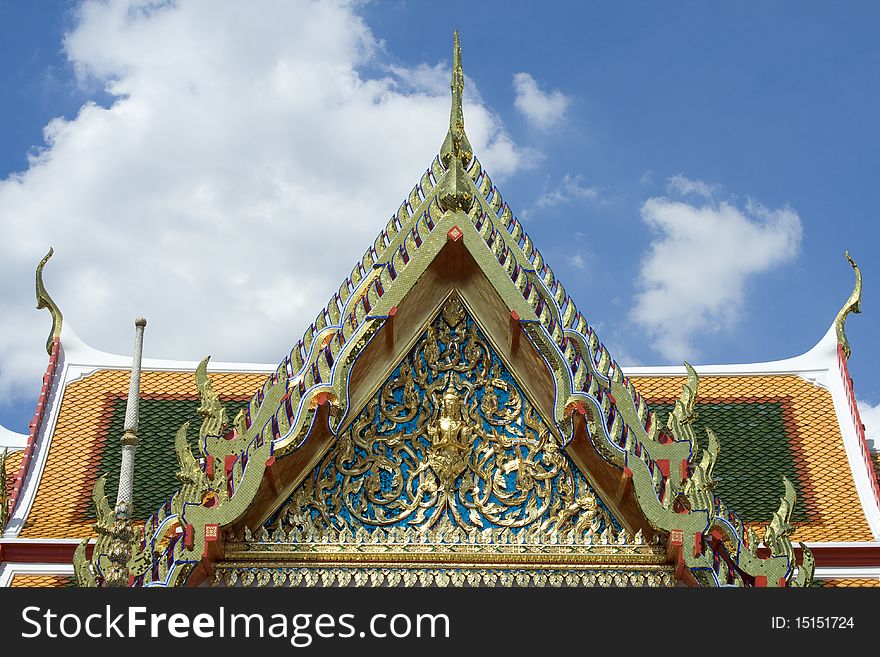 Tile Roof Of Buddhism Temple