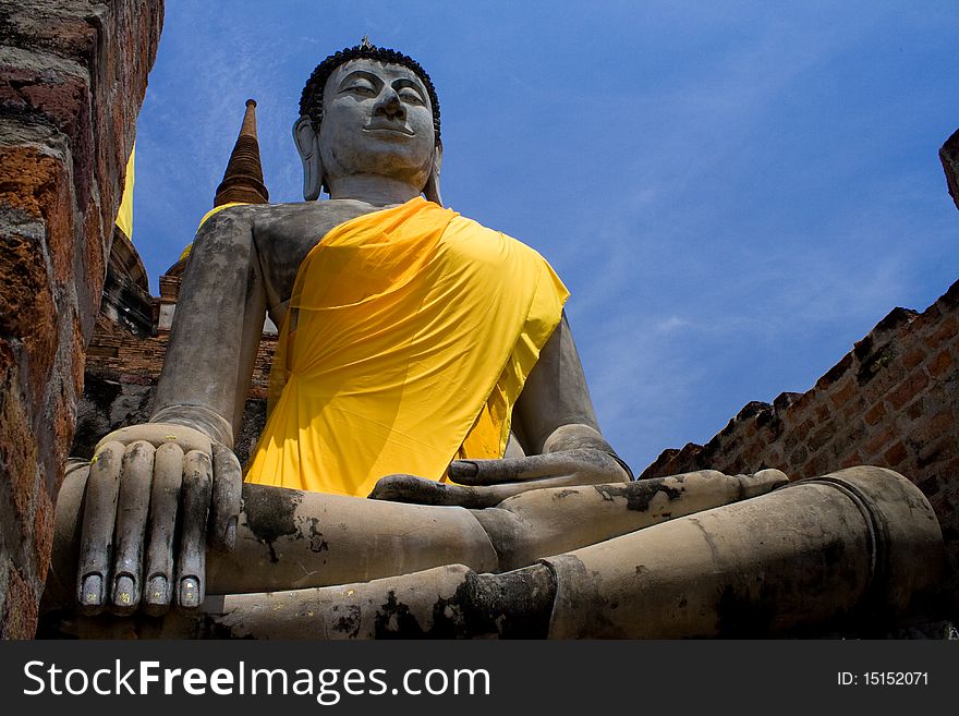 Old Buddha At Ayuthaya, Thaialnd