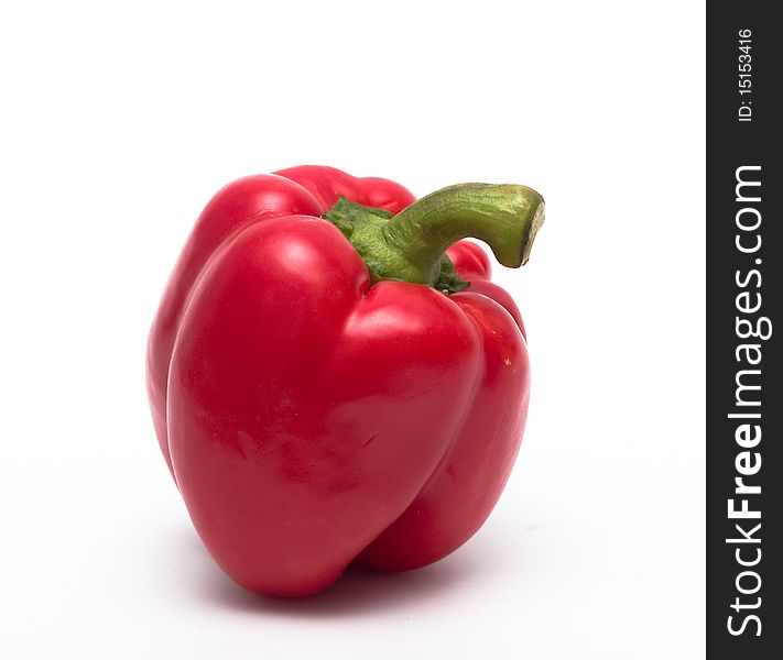 Red bulgarian pepper isolated on white background