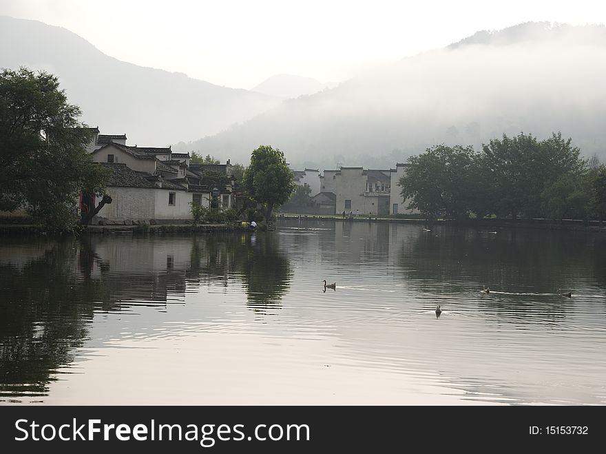 An ancient chinese village located in hongcun, anhui,china. An ancient chinese village located in hongcun, anhui,china.