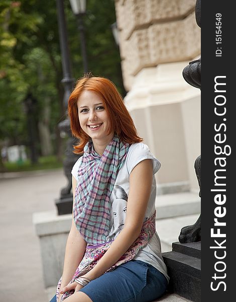 Portrait Of Beautiful Red-haired Girl