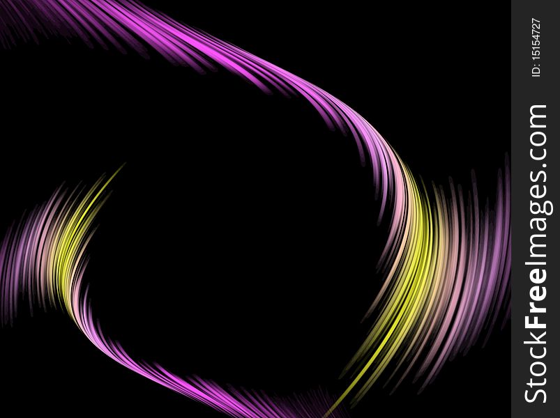 Two spectrum waves on a black background. Two spectrum waves on a black background