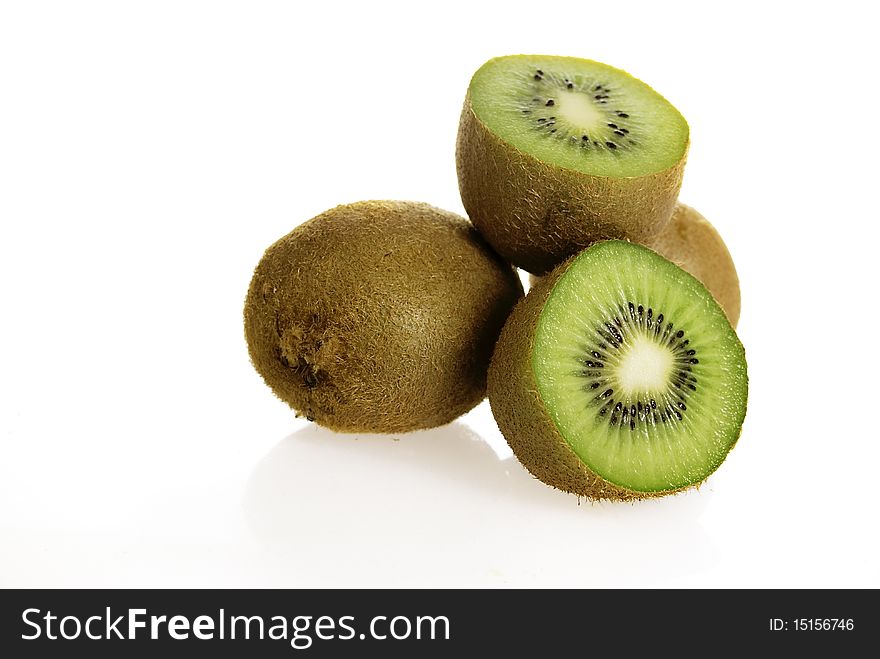 Set of  fresh kiwifruit on with background