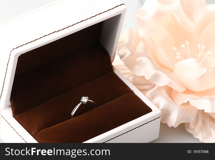 A diamond ring in box