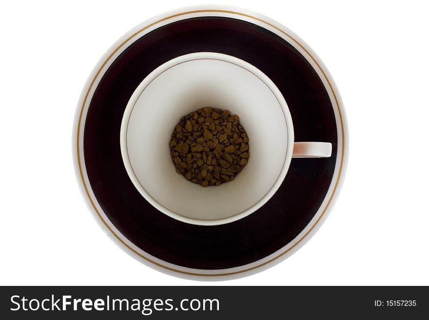 A cup of instant coffee isolated