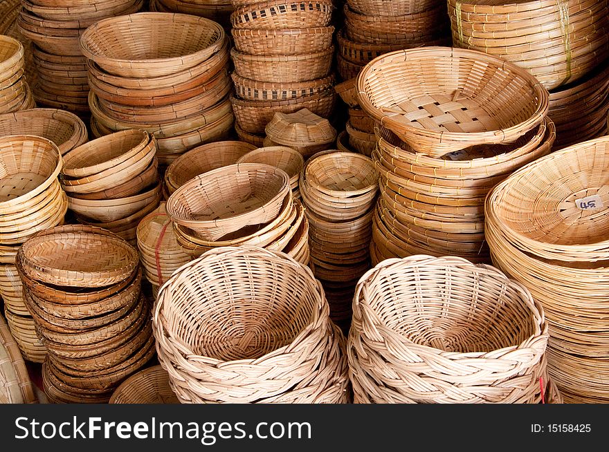 Weave pot made from rattan by handmade