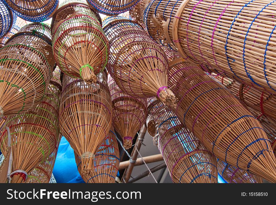 Thai fishing equipment made from bamboo.