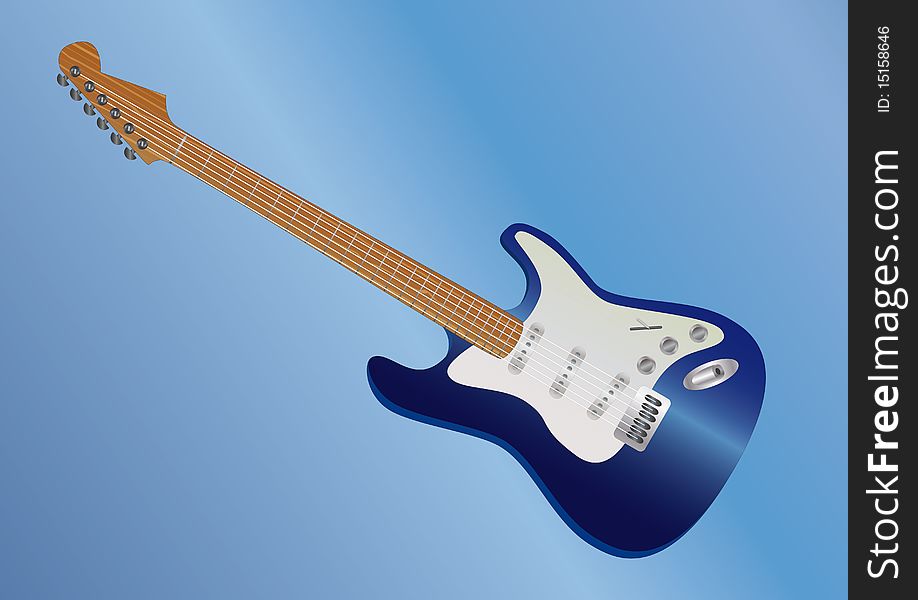 Blue guitar lying