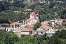 Small Cretan Village With Church Royalty Free Stock Photo Small Cretan Village With Church Royalty Free Stock Photo