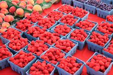 Pints Of Red Raspberries Stock Photography Pints Of Red Raspberries Stock Photography
