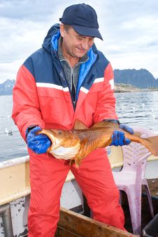 Fisherman With Big Fish Stock Photography Fisherman With Big Fish Stock Photography