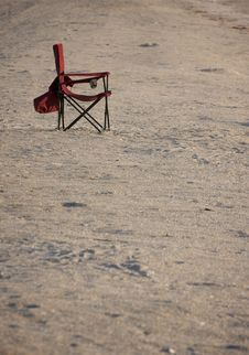 Empty Beach Chair. Royalty Free Stock Photo