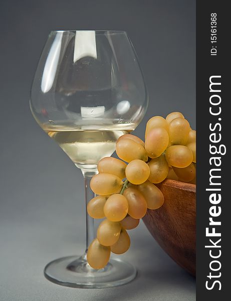 Picture of a still-life with fruit and wine glass