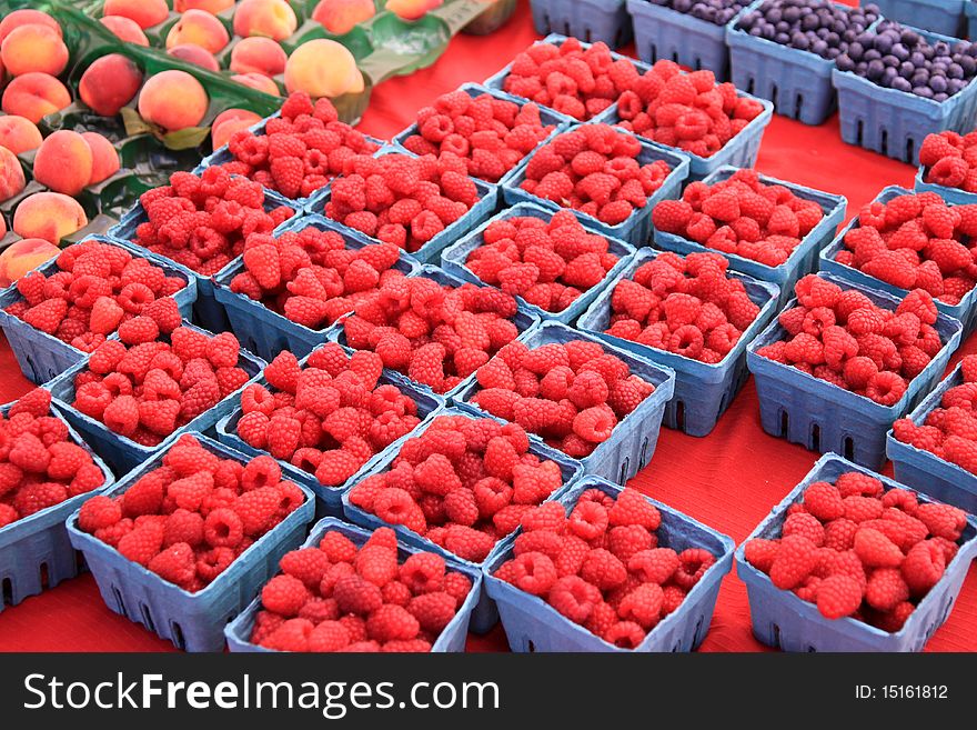 Fresh Oregon ripe red raspberries. Fresh Oregon ripe red raspberries