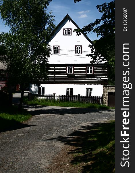 The old framed house in Stare SPlavy village, Czech republic. The old framed house in Stare SPlavy village, Czech republic.