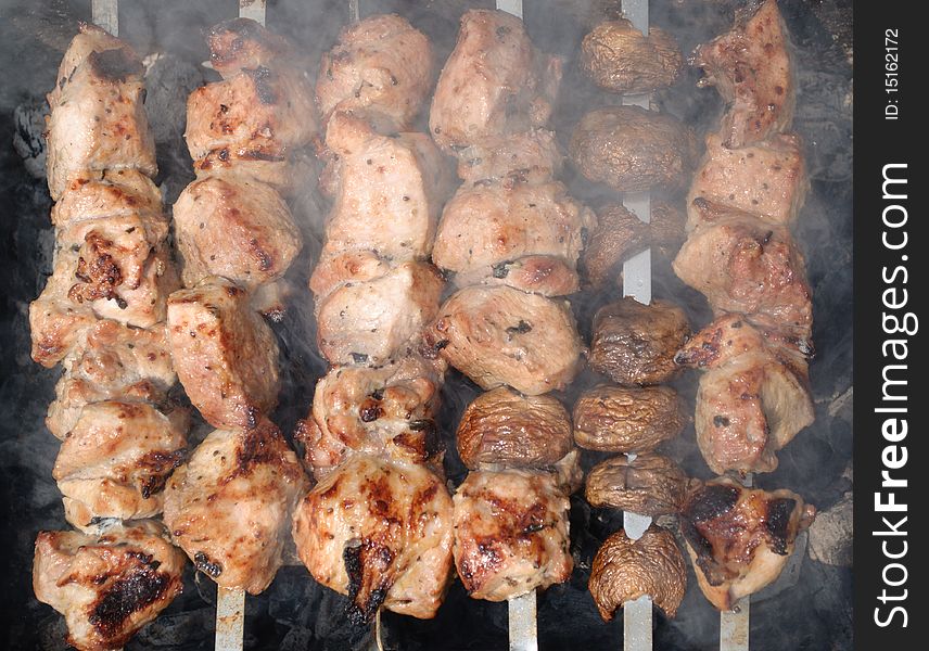 Kebabs on the grill