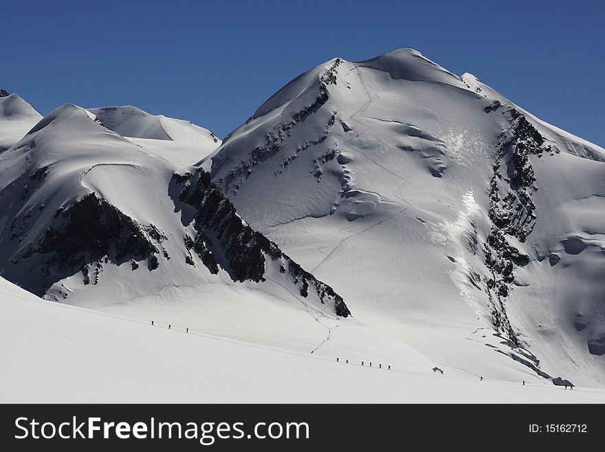 Journey up to Breithorn. Even in summer is snow there. Journey up to Breithorn. Even in summer is snow there.