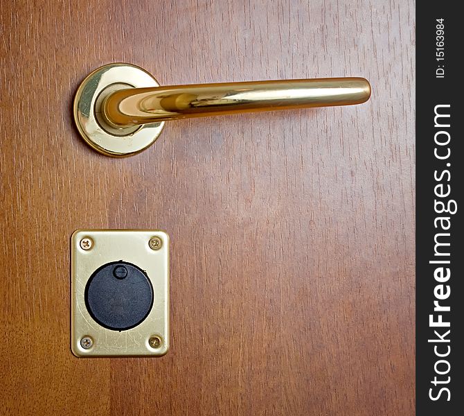 Brown door keyhole lock safe