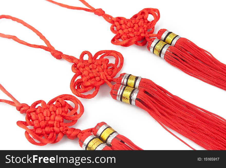 Red tassels of China knot - a kind of adornment in festival