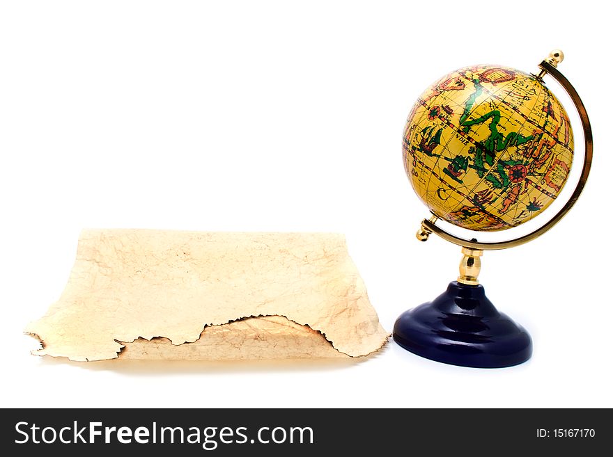 Old paper and globe