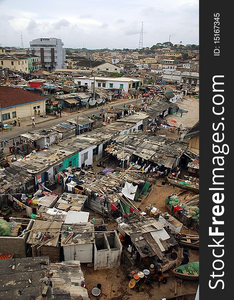 Cape Coast Fishing Houses And Town