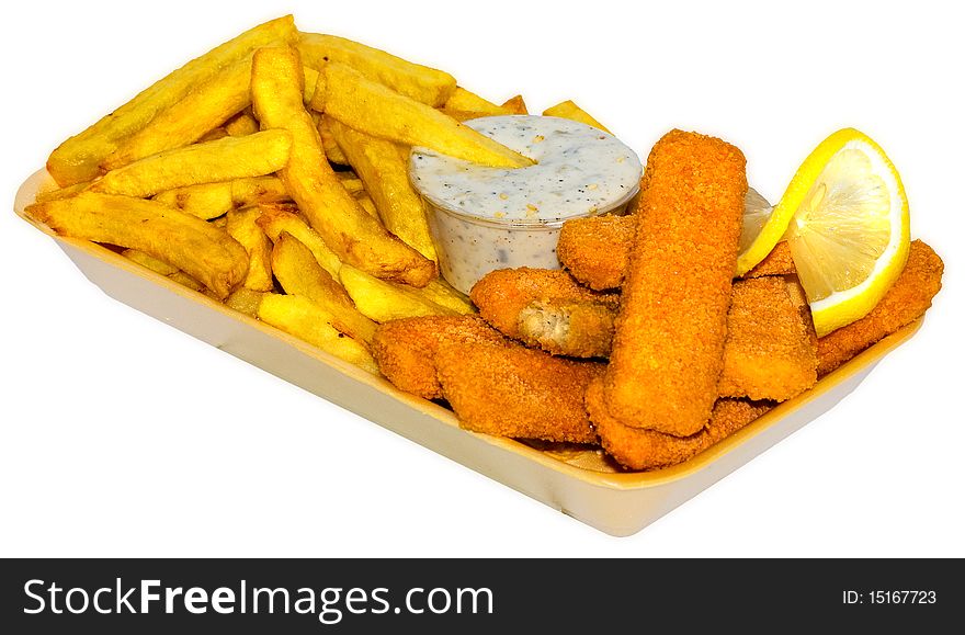 Fish Fingers Menu on a white background