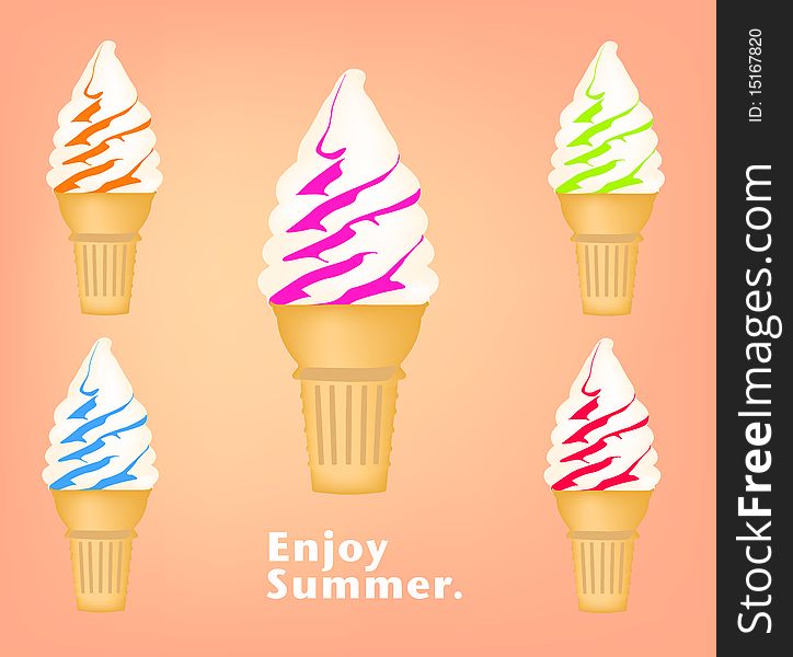 Enjoy summer with an ice cream cone. Enjoy summer with an ice cream cone