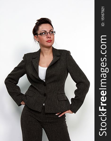 Woman with eyeglasses business concept. Woman with eyeglasses business concept