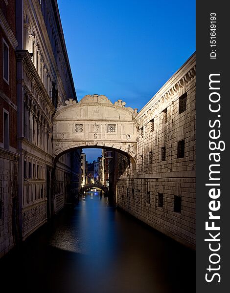 Bridge of Sighs, Venice, Venezia, Italy, Italia, night