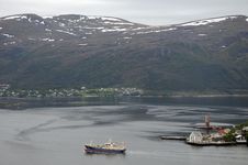Boat On Fjord At Alesund, Norway Stock Photography Boat On Fjord At Alesund, Norway Stock Photography