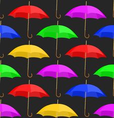 Seamless A Background With Umbrellas Stock Photography