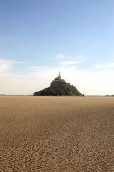 Low Tide At Mont St Michel Stock Photo