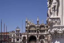 Basilica San Marco, Front Of Marks Church, Venice Royalty Free Stock Photos
