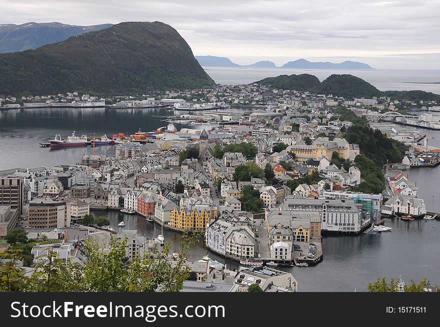 Panorama of Alesund, Norway