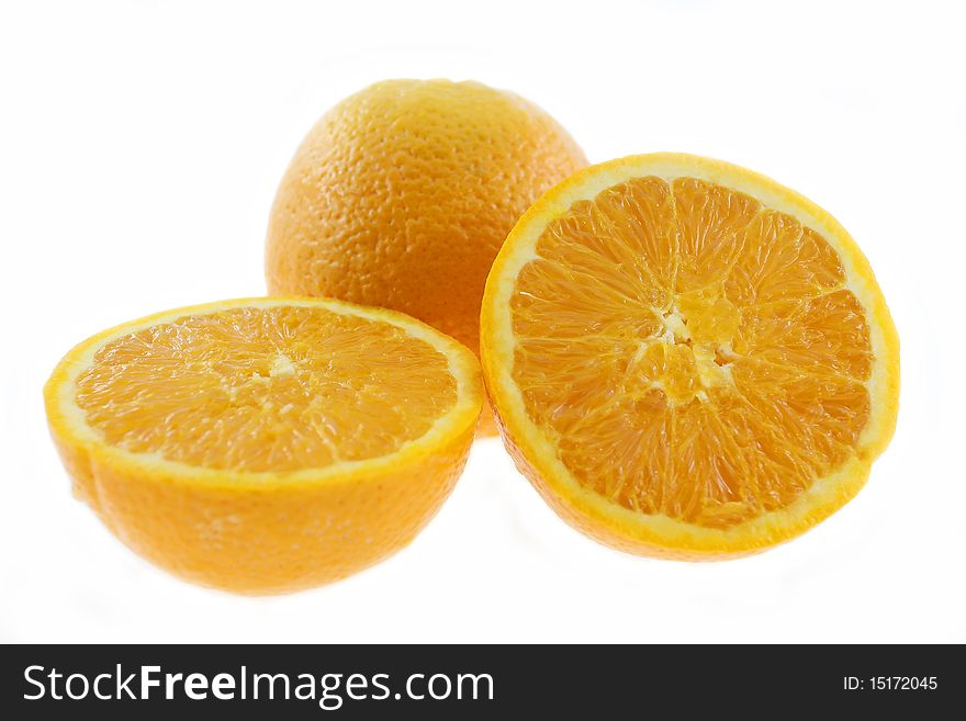 Mandarin lemon and white background