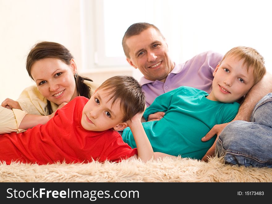 Family on a light background