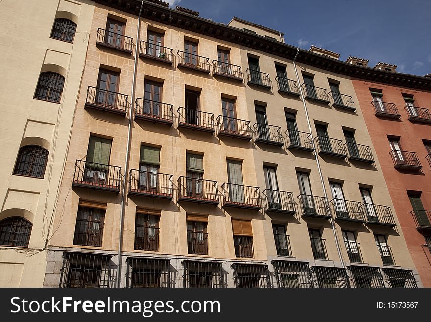 Tradtional Housing near Plaza Mayor Square in Madrid, Spain. Tradtional Housing near Plaza Mayor Square in Madrid, Spain