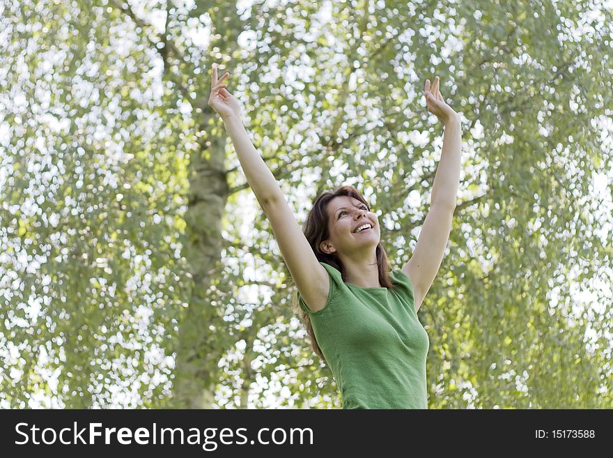 Portrait Of A Young Woman Enjoying Her Freedom