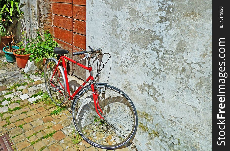 A Picturesque Italian House with bicycle. A Picturesque Italian House with bicycle