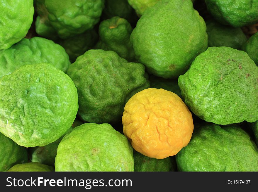 Background with pile kaffir limes