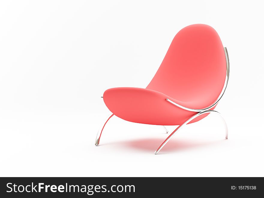 Armchair 3D on a white background