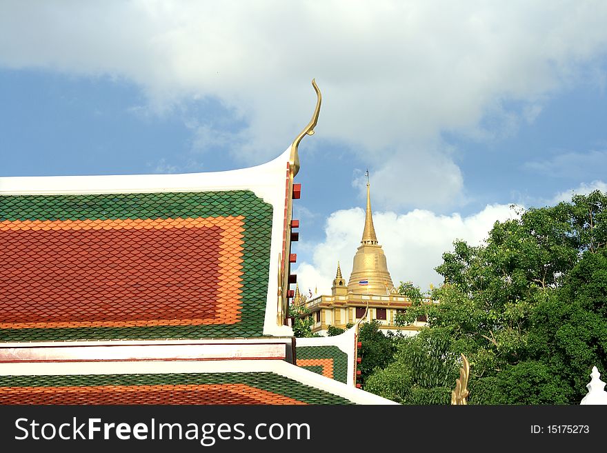 Pagoda in Golden Mount in Bangkok, Thailand