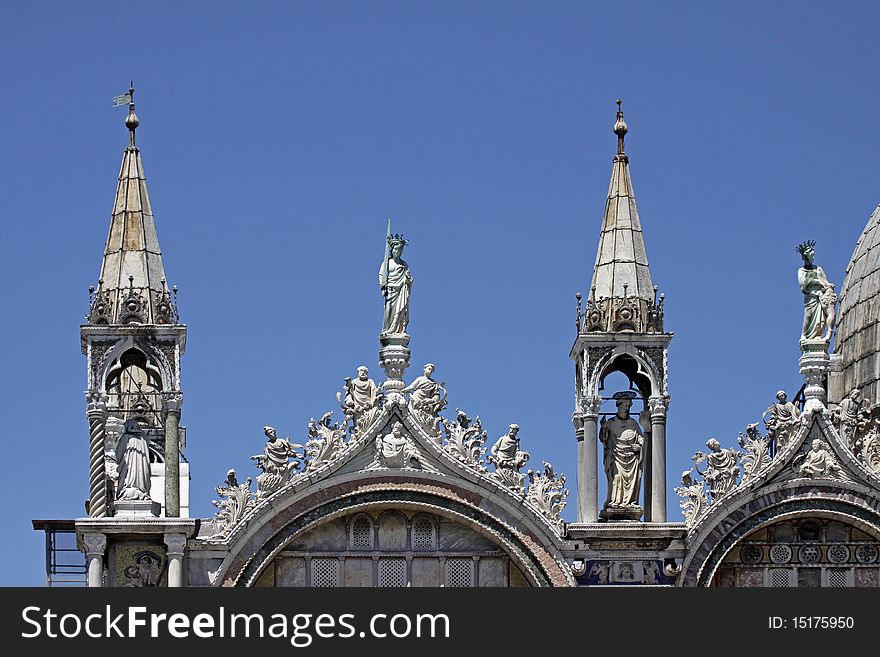 St Marks Basilica, facade detail, Venice, Veneto