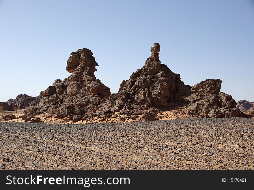 Landscape in the desert of Libya, in Africa. Landscape in the desert of Libya, in Africa