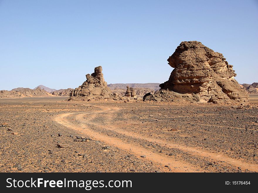 Trail In Libyan Desert
